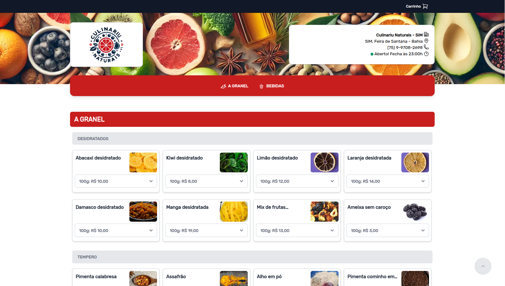 Envio de fotos dos produtos